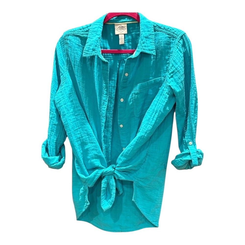 St. John's Bay Teal Button-Down Shirt